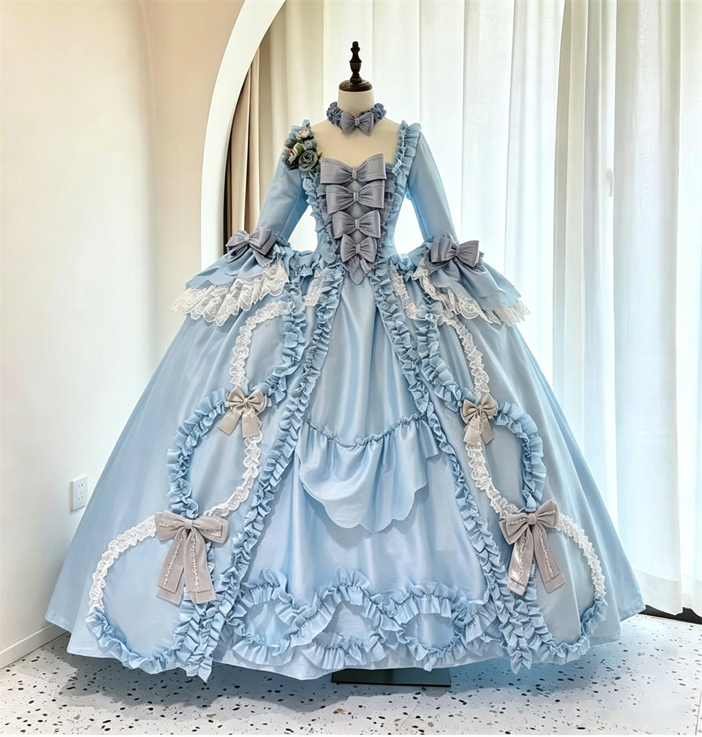 ชุดเดรสสไตล์โรโคโคสีน้ำเงินยุค - Evening Gown บทวิจารณ์และราคา