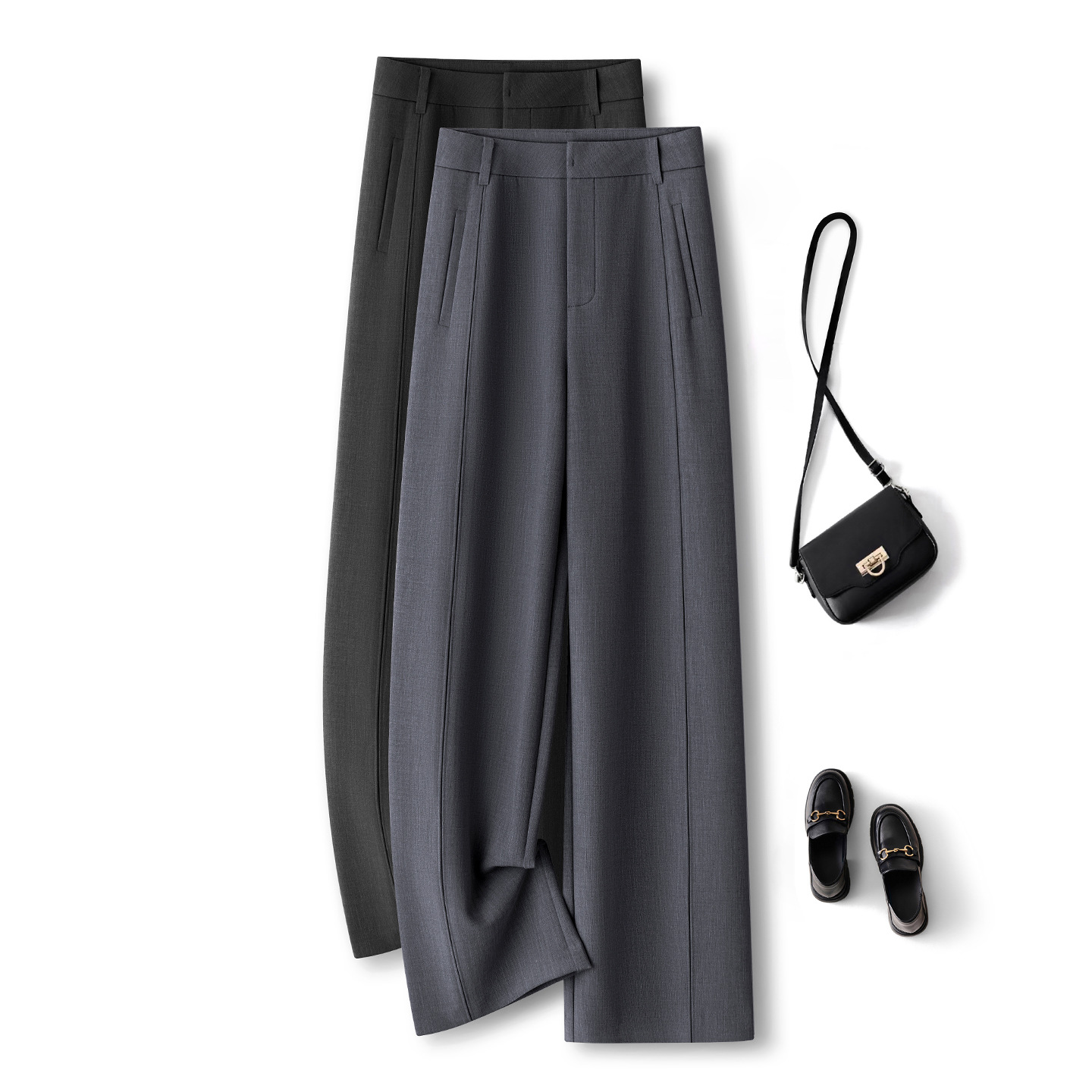 กางเกงขายาวทรงตรงเอวสูงสำหรับผ - Tailored Trouser Wide บทวิจารณ์และราคา