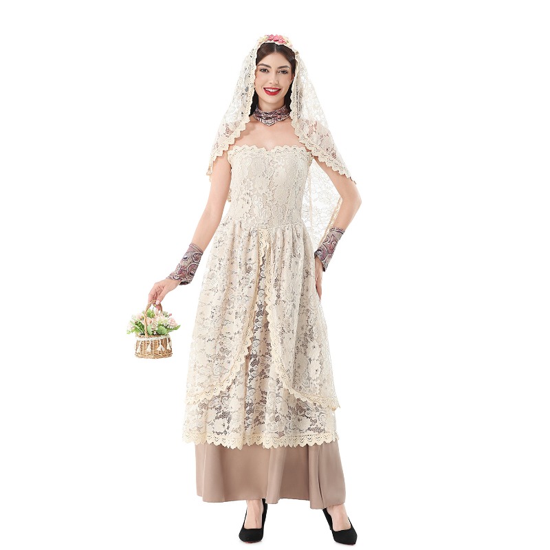 ชุดเดรสยาวผ้าลูกไม้สไตล์วินเทจ - Lace Dress บทวิจารณ์และราคา