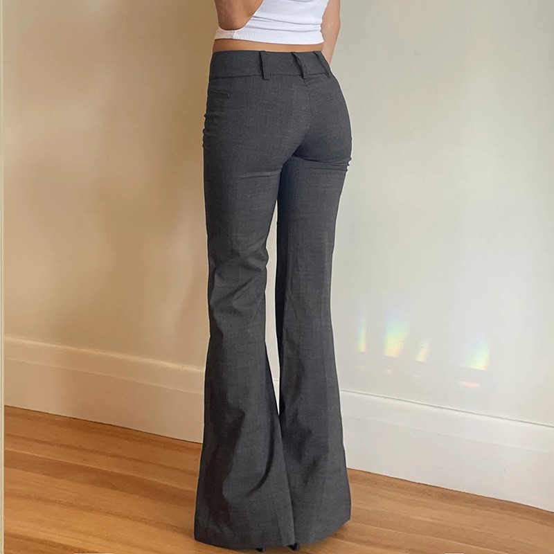 กางเกงขายาวสีเทา ทรงขากว้างเล็ - Tailored Trouser Wide บทวิจารณ์และราคา