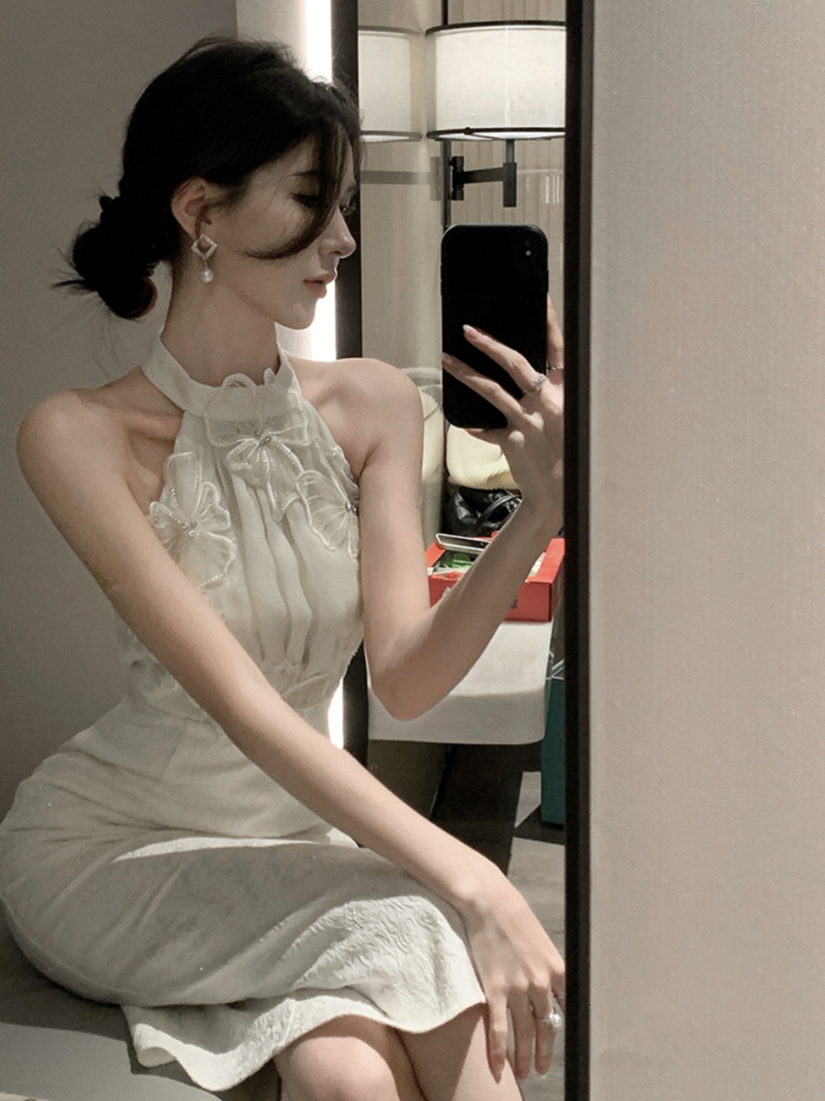 ชุดเดรสผู้หญิงคอเสื้อหรูหรา กร - Formal Skirt บทวิจารณ์และราคา
