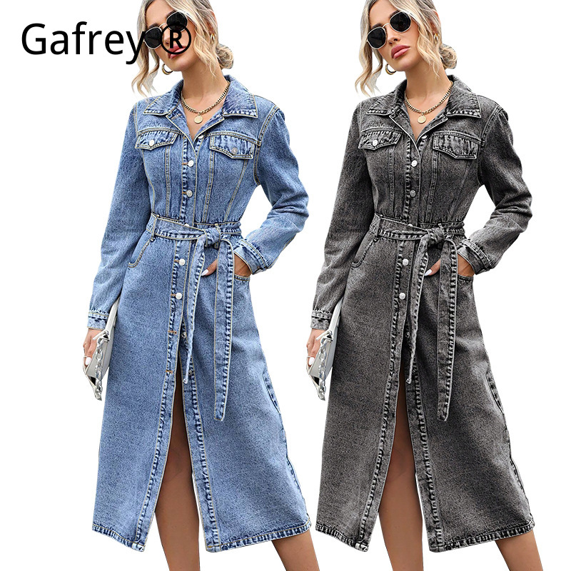 ชุดเดรสยีนส์แขนยาวสำหรับผู้หญิ - Midi Dress บทวิจารณ์และราคา