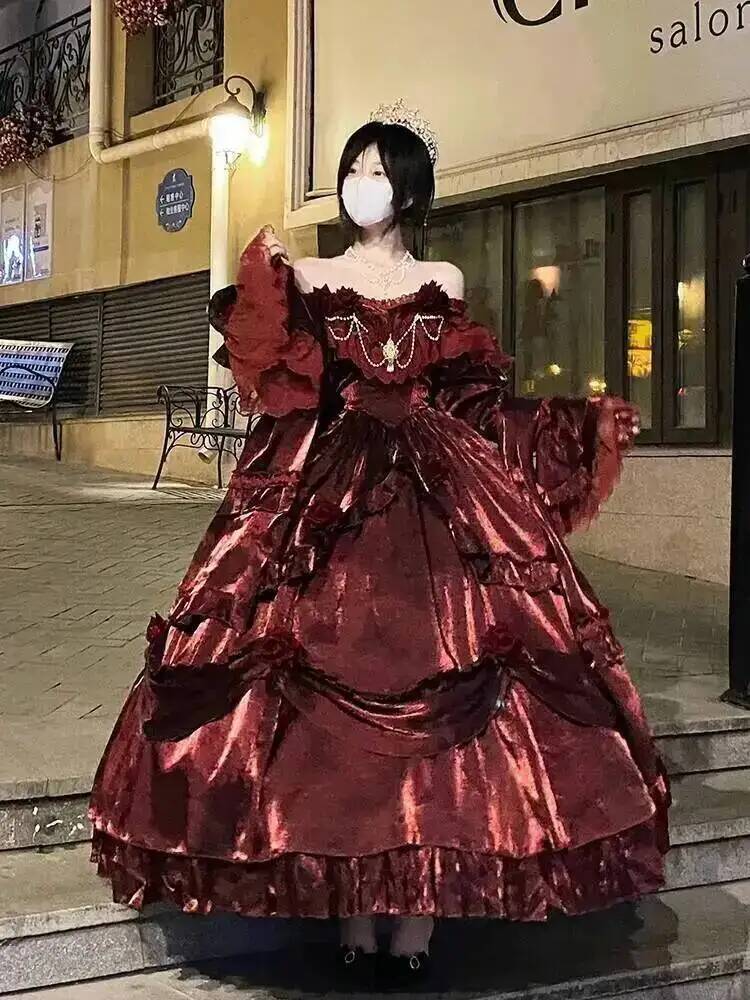 ความงามชุดเจ้าหญิงสีแดงLolitaก - Formal Skirt บทวิจารณ์และราคา