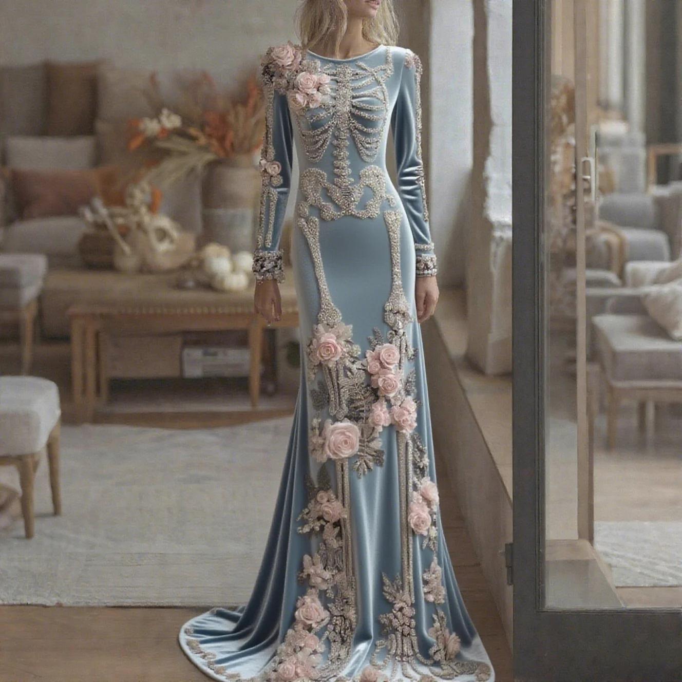 ชุดเดรสยาวแม็กซี่ลายดอกไม้โครง - Evening Gown บทวิจารณ์และราคา