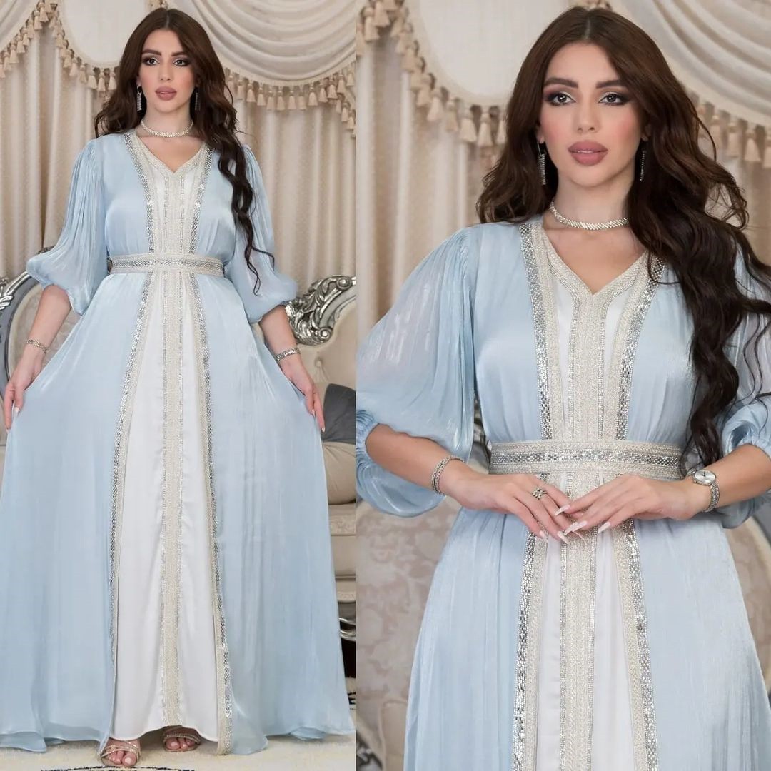 ชุดเดรสเลื่อมสีลาเวนเดอร์ คอวี - Evening Gown บทวิจารณ์และราคา