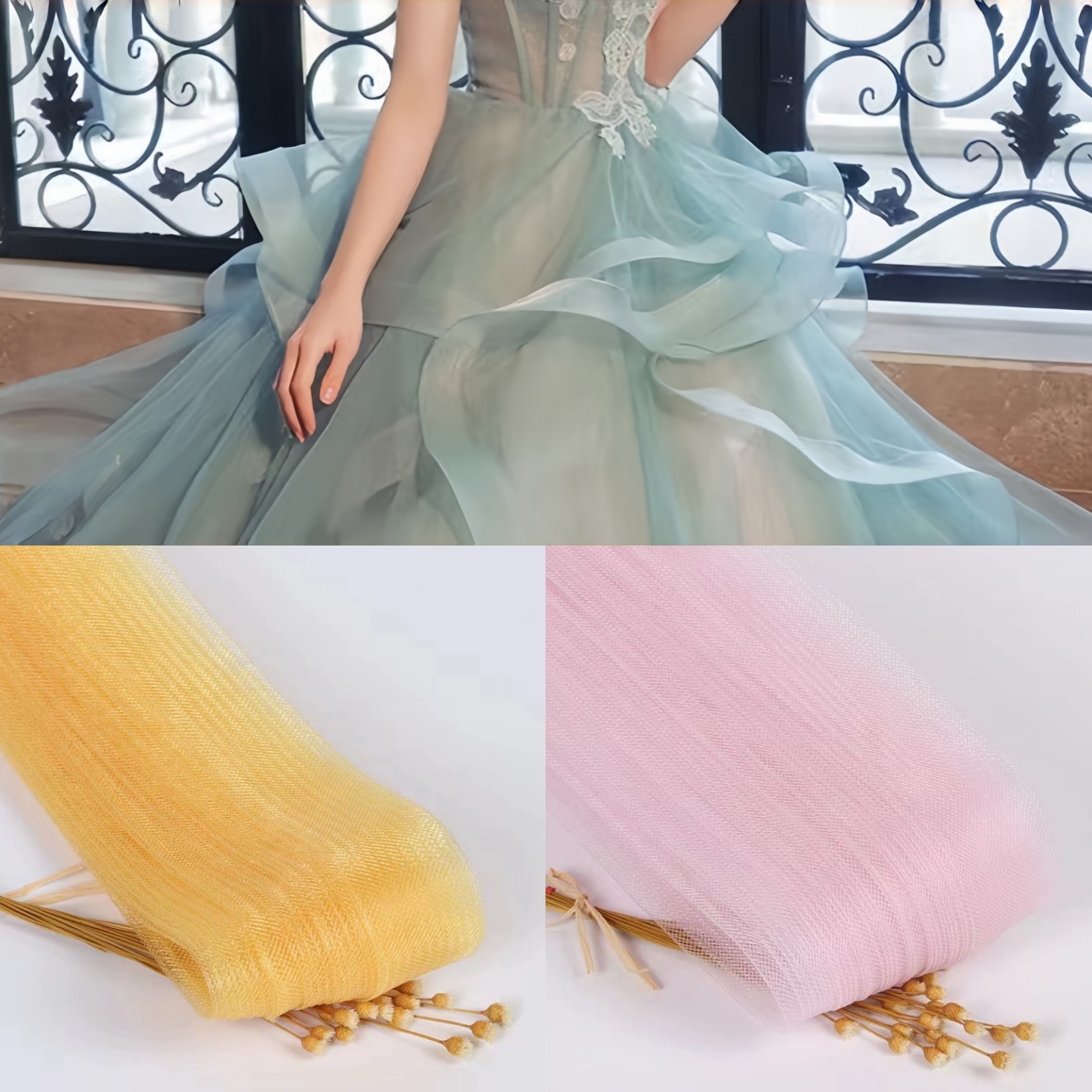 ผ้าตาข่ายยืดสำหรับเย็บชุดแต่งง - Wedding Dress บทวิจารณ์และราคา